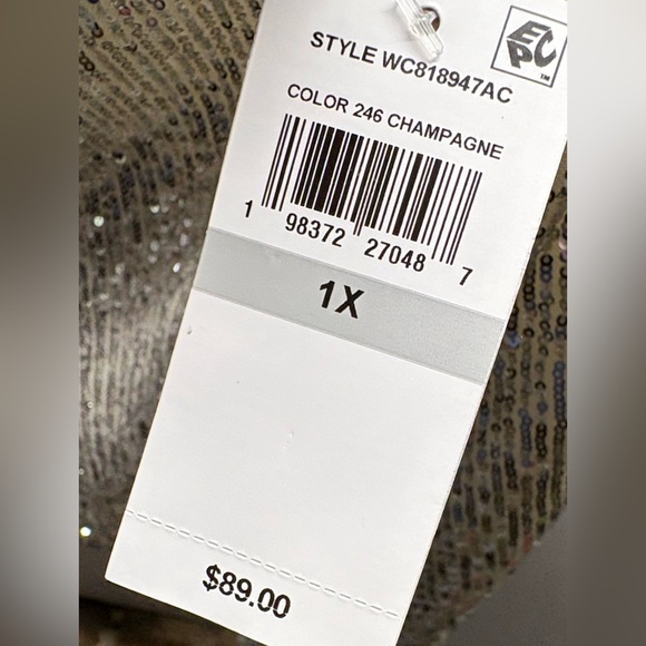 CeCe Women's Long Cold Shoulder Asymmetrical Neck Sequin Top Champagne - Picture 6 of 14